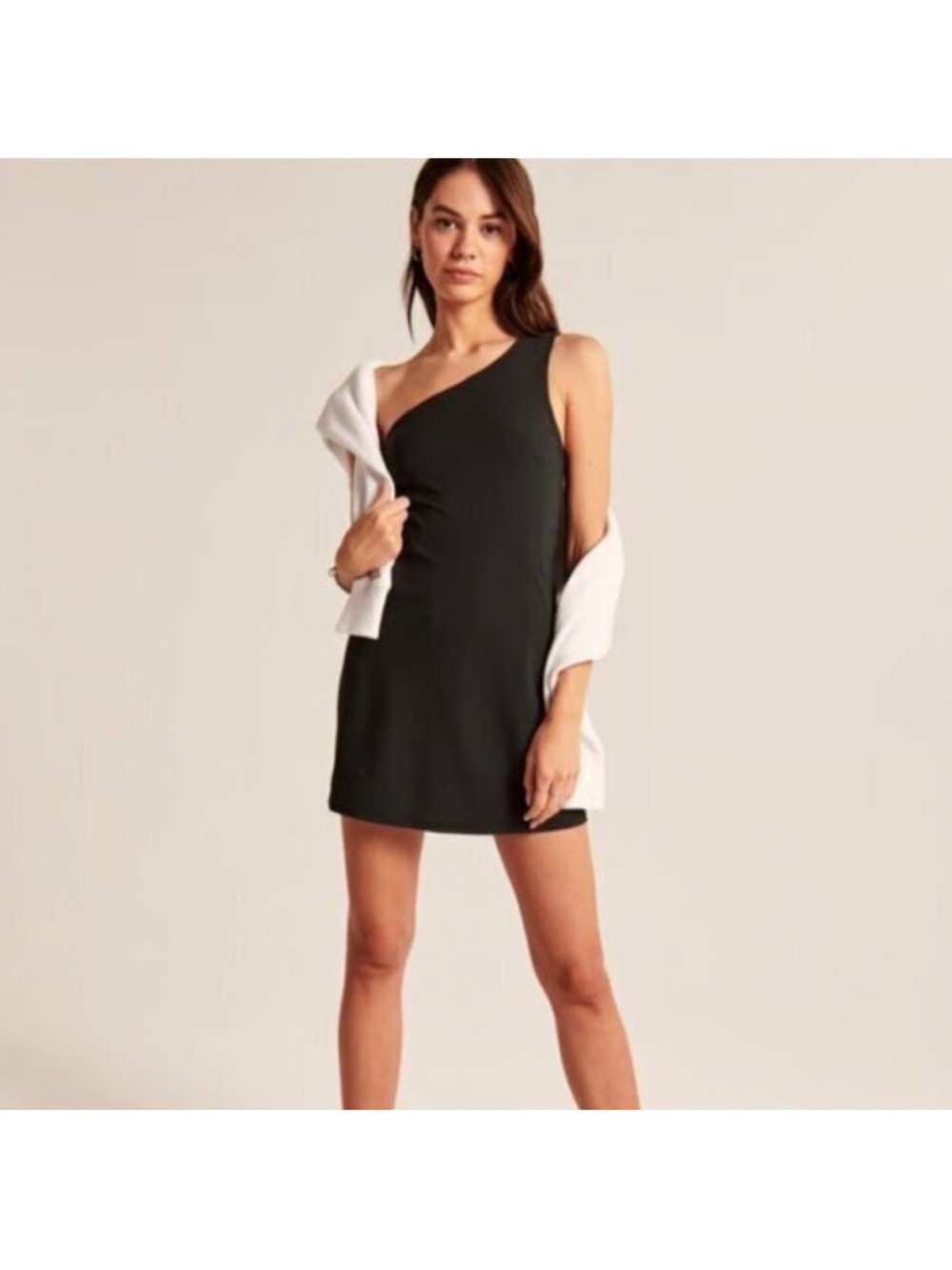 Abercrombie & Fitch Athletic One-Shoulder Black Mini Dress